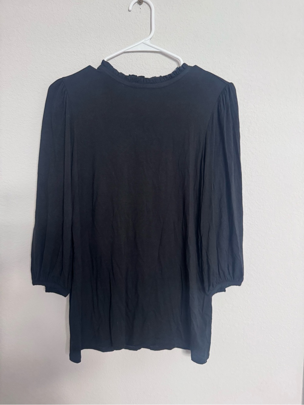Lauren Ralph Lauren Black Ruffle Neck Top